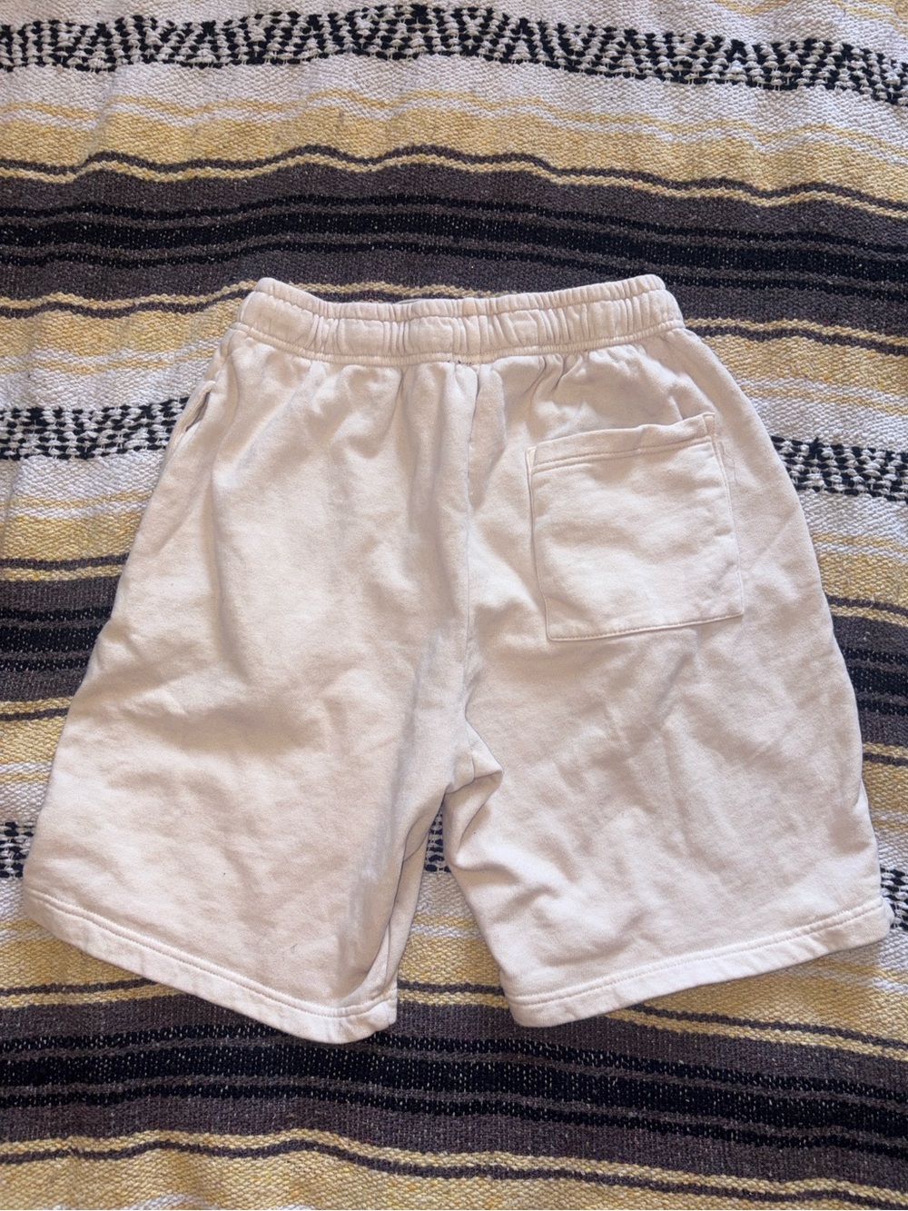 ALAB- “ENJOY THE TRIP” Cream Graphic Frog & Mushroom Drawstring Shorts - Picture 2 of 6